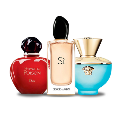 Комплект от 3 парфюма | Dior HYPNOTIC POISON, Giorgio Armani SÌ, Versace DYLAN TURQUOISE 100 ml